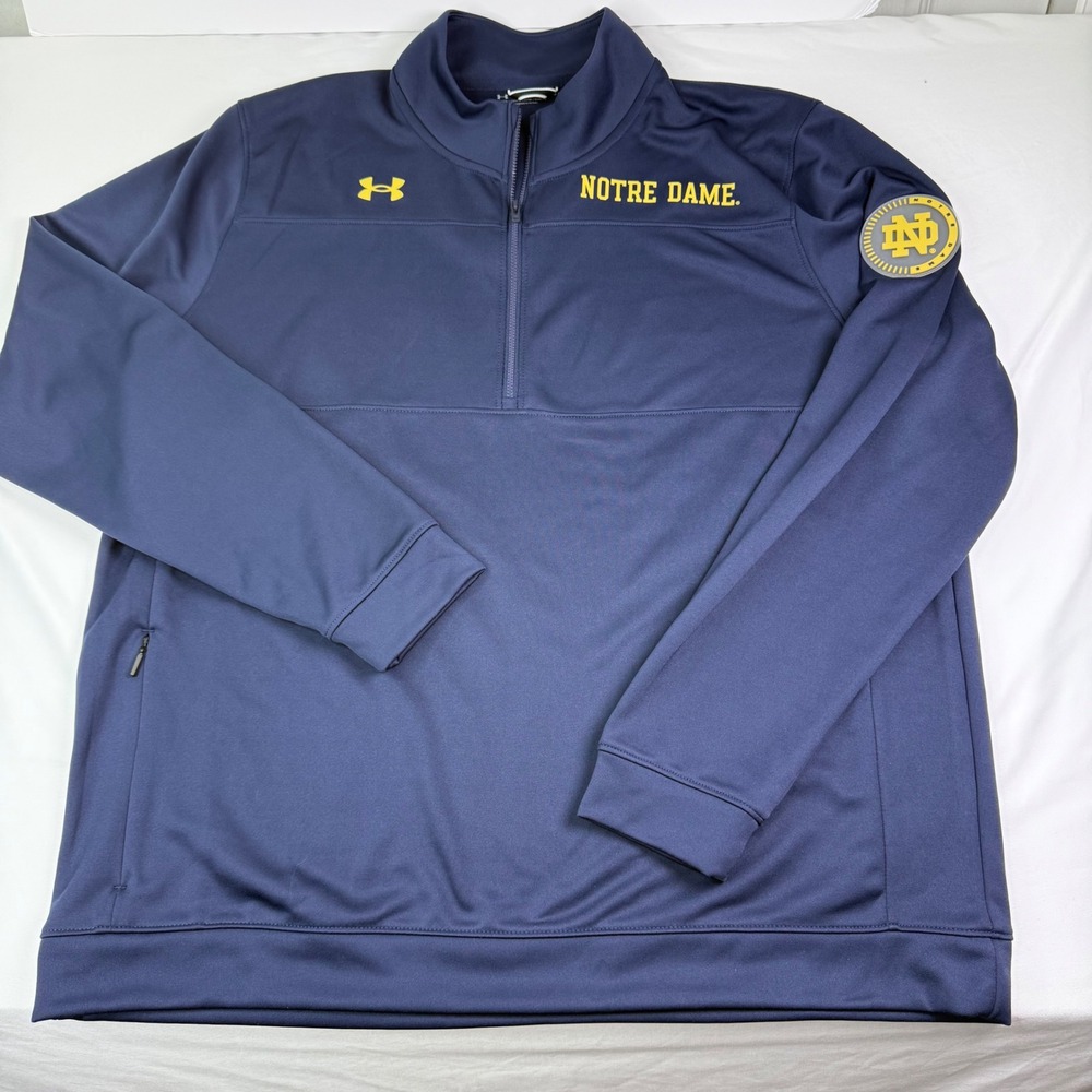 Under Armour Notre Dame Fighting Irish Mens XL Navy Blue Quarter Zip Pullover